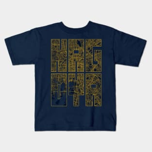 Nagoya, Japan City Map Typography - Gold Art Deco Kids T-Shirt